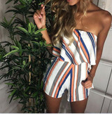 Cssayavi 2017 summer Sexy beach playsuit Off shoulder overalls elegant floral print jumpsuit romper women outfit