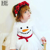 Christmas Dress Girl Long Sleeve Red/white Wedding Princess Dress Santa Claus Kids Girls Clothes New Year Children Dresses 2017