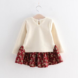 Christmas Dress for Girls 2017 Fashion Casaul Winter Children's Kid Clothing Long Sleeve Costumes Cartoon Splice Dresses Clothes