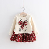 Christmas Dress for Girls 2017 Fashion Casaul Winter Children's Kid Clothing Long Sleeve Costumes Cartoon Splice Dresses Clothes