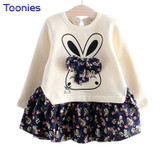 Christmas Dress for Girls 2017 Fashion Casaul Winter Children's Kid Clothing Long Sleeve Costumes Cartoon Splice Dresses Clothes