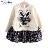 Christmas Dress for Girls 2017 Fashion Casaul Winter Children's Kid Clothing Long Sleeve Costumes Cartoon Splice Dresses Clothes
