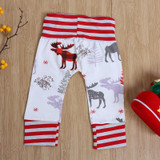 Christmas Design Newborn Infant Kids Baby Boy Girl Deer Animal Printed Bottom Harem PP Pants Leggings Trousers