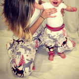 Christmas Design Newborn Infant Kids Baby Boy Girl Deer Animal Printed Bottom Harem PP Pants Leggings Trousers