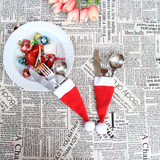 Christmas Decorative tableware Knife Fork Set Christmas Hat Storage Tool