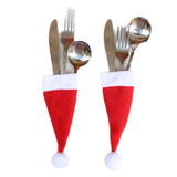 Christmas Decorative tableware Knife Fork Set Christmas Hat Storage Tool