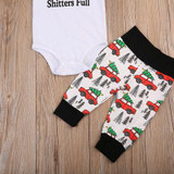 Christmas Cute Newborn Infant Baby Boy Girl Clothes Romper Tops + Bus Long Pants 2PCS Outfit Set Baby Clothing