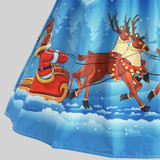 Christmas Carriage Printed Vintage Dress Women 2017 Snowman Printed Christmas Party Dress Fashion Christmas Elk Dress Vestidos