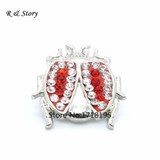 Christmas Beetle Silver Plating Crystal Button 18mm Metal Snap Button SB_140
