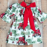 Christmas Baby Girl Dress Winter Car Printed NewbornDress for Girls Bow Shoulderless Vestido Infantil 1 Year Birthday PartyDress