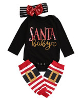 Christmas Baby Boys Girls Romper Jumpsuit + Pants Clothes Outfits 3 Sets Xmas baby rompers set newborn baby clothes 2016 New