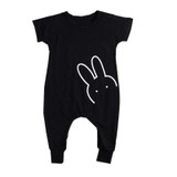 Christmas Baby 2018 Autumn Newborn Baby Clothes Rabbit Long Sleeve Baby Boy Girl Clothes Black Rompers Body Clothes Newborn