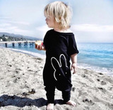 Christmas Baby 2018 Autumn Newborn Baby Clothes Rabbit Long Sleeve Baby Boy Girl Clothes Black Rompers Body Clothes Newborn
