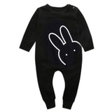 Christmas Baby 2018 Autumn Newborn Baby Clothes Rabbit Long Sleeve Baby Boy Girl Clothes Black Rompers Body Clothes Newborn