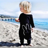 Christmas Baby 2018 Autumn Newborn Baby Clothes Rabbit Long Sleeve Baby Boy Girl Clothes Black Rompers Body Clothes Newborn
