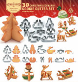 Christmas 3D Stainless Steel Cookie Cutter Xmas tree Metal Cookies Biscuit Mold Fondant Cake Decorating Tools baking tool C0105
