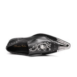 Christia Bella New Black Men Handmade Loafers with Dragon Embroidery USA Style Fashion Party and Banquet Men's Flat Plus Size 47