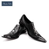Christia Bella New Black Men Handmade Loafers with Dragon Embroidery USA Style Fashion Party and Banquet Men's Flat Plus Size 47