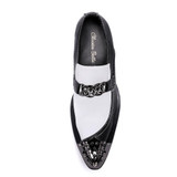 Christia Bella Men's Flats Fashion Brand Designer Dress Shoes Black and White Chain Casual Shoes for Men Wedding and Party Shoes