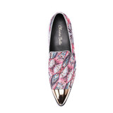 Christia Bella Men's Fashion Colorful Design Loafers Shoes Men Genuine Leather Nightclub Party Shoes Christmas Gifts Men's Flats