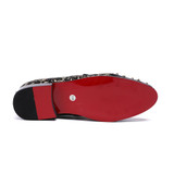 Christia Bella Genuine Leather Men Flats Casual Shoes Punk Style Rivter Loafers Shoes with Metal Shark Tooth Boat Shoes Sapatos