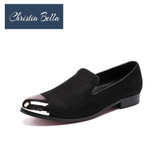 Christia Bella British Style Men Dress Shoes Men Velvet Loafers Party Shoes Smoking Slippers Driving moccasins Plus Size 38-47