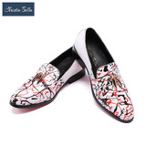 Christia Bella Brand Designer New High-end Graffiti Printing Men Shoes Luxury Fashion Men Loafers Men's Flats Size Plus Size 47