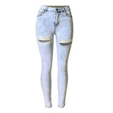 ChoosyVirgo Woman fashion Denim Trousers Female high Waist jeans hole pants mujer Elasticity Plus Size Individuality jeans