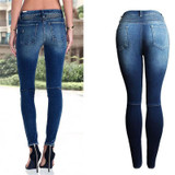 ChoosyVirgo Ladies Hole Skinny Trousers Jeans Motorcycle Biker Elastic Middle Waisted Patchwork Women Jeans