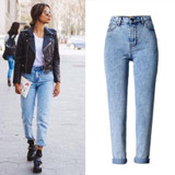 ChoosyVirgo Elastic Boyfriend jeans Female Oversized Straight denim Pants Women pantalones mujer lady Trousers