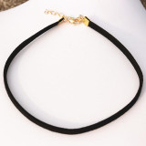 Choker Necklaces Men Women Black Velvet Suede Leather Short Collares Fashion Jewelry Gothic 90's Bijoux Steampunk Christmas Gift