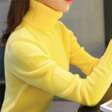 Chompas de mujer para el invierno 2017 Autumn Women Knitted Sweaters and Pullovers Turtleneck Long Sleeve Solid Trui dames
