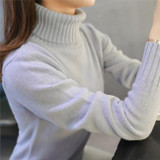Chompas de mujer para el invierno 2017 Autumn Women Knitted Sweaters and Pullovers Turtleneck Long Sleeve Solid Trui dames