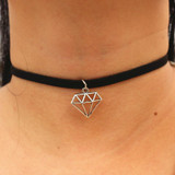 Choker Necklaces Women Black Velvet Suede Leather Chain Short Collares Fashion Jewelry Crown Peace Gothic 90's Bijoux Steampunk