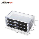 CHOICEFUN Office Container Storage Box 3 Drawers Acrylic Plastic Office Desk Organizer SF-1005-1