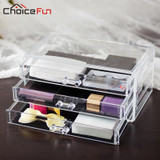 CHOICEFUN Office Container Storage Box 3 Drawers Acrylic Plastic Office Desk Organizer SF-1005-1