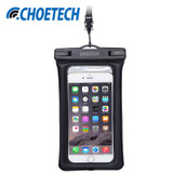 CHOETECH Clear TPU Inflatable Waterproof Mobile Phone Bag with Strap Dry Pouch Cover for iPhone Samsung Galaxy S7 Swimming Cases