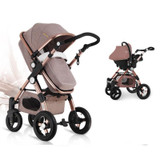 Baby Stroller 3 in 1 with Car Seat For Newborn High View Pram Folding Baby Carriage Travel System carrinho de bebe 3 em 1
