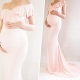 Baby Shower Gown Sweetheart Neckline Gown Fitted Maternity Dress