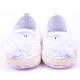 Baby Shoes First Walker Pink White Cotton Floral Soft Sole Baby Pre-walker Shoes