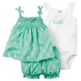 Baby Sets 2016 Summer New Style Retail Clothing Set Girls Bodysuits+Short+T-shirt 3pcs Undershirt Shorts Kids Clothes Sets V20