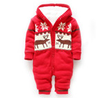 Baby Rompers Winter Thick Climbing Clothes Newborn Boys Girls Warm Romper Knitted Sweater Christmas Deer Hooded Outwear CL0491