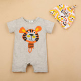 Baby Rompers Summer Style Baby Girls Clothes Animal Newborn Infant Jumpsuits Ropa Bebes Baby Boy Brand Clothing Set Romper+Hat