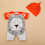 Baby Rompers Summer Style Baby Girls Clothes Animal Newborn Infant Jumpsuits Ropa Bebes Baby Boy Brand Clothing Set Romper+Hat