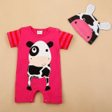 Baby Rompers Summer Style Baby Girls Clothes Animal Newborn Infant Jumpsuits Ropa Bebes Baby Boy Brand Clothing Set Romper+Hat