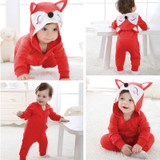 Baby Rompers New born baby girls boys clothes 2017 Cartoon Panda warm winter animal Pajamas roupas de bebe recem nascido