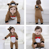 Baby Rompers New born baby girls boys clothes 2017 Cartoon Panda warm winter animal Pajamas roupas de bebe recem nascido