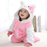Baby rompers hello kitty girls clothes new born baby Cartoon pajamas warm winter animal Pajamas roupas de bebe recem nascido YJY