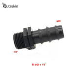 MUCIAKIE 1 piece 1/2'' (3/4'') Male Thread to 16mm (20mm, 25mm) PE Pipe By-pass Connector Garden Watering Fitting for Irrigation