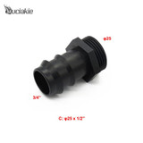 MUCIAKIE 1 piece 1/2'' (3/4'') Male Thread to 16mm (20mm, 25mm) PE Pipe By-pass Connector Garden Watering Fitting for Irrigation